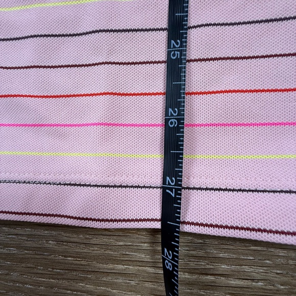 G/Fore Multi Stripe Tech Pique Men's Polo Amour Pink Sz L Golf Business Casual - Picture 5 of 10